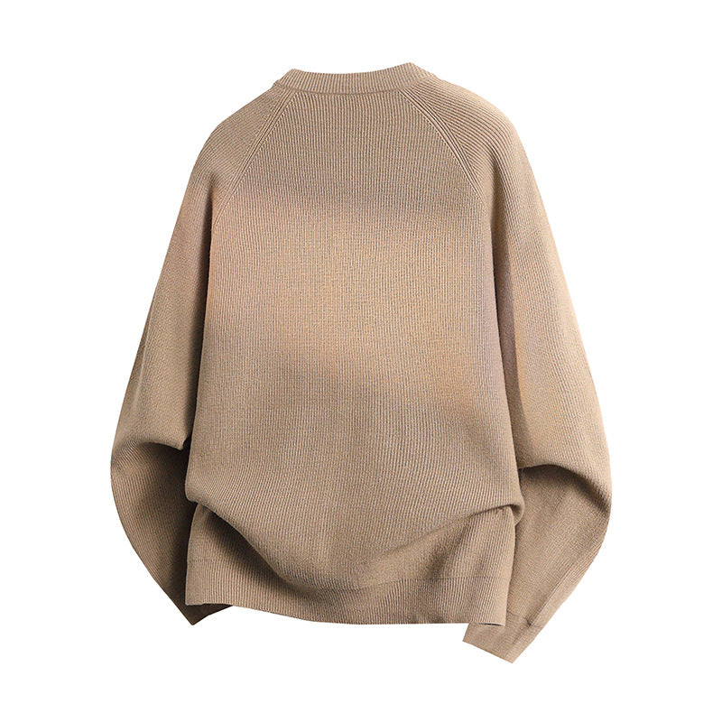 Unisex Leichter Feinstrick-Cardigan mit Rundhalsausschnitt, Brusttasche und Raglanärmeln Echoarchiv