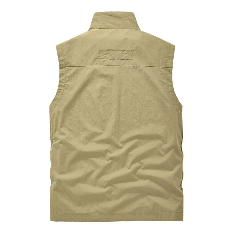 Herren Multifunktionale Utility-Weste mit Stehkragen und Mehrfachtaschen Echo Archiv