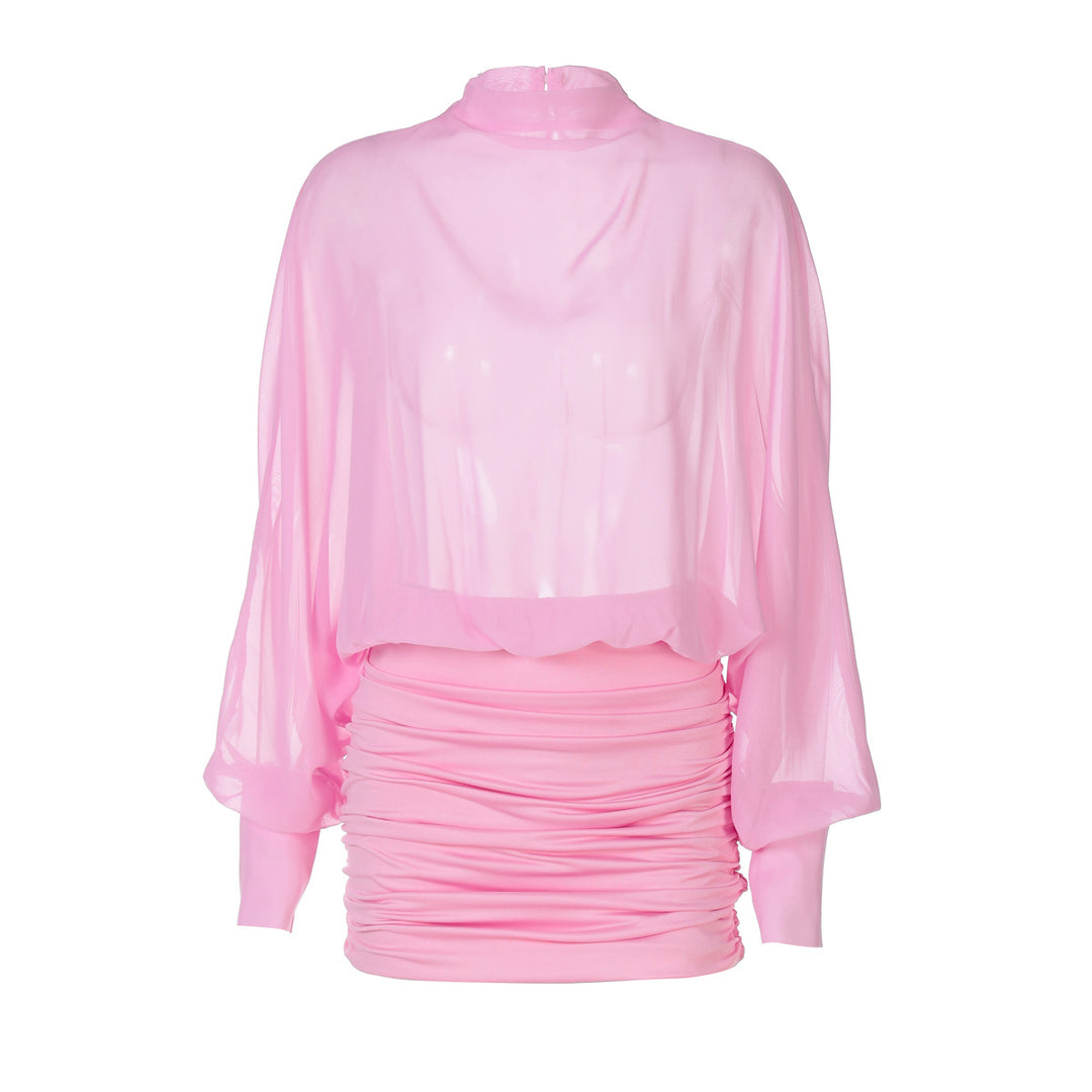 Damen Transparente Bluse mit Drapierungen Echo Archiv