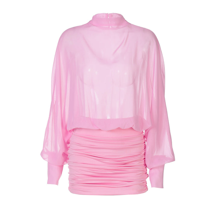 Damen Transparente Bluse mit Drapierungen Echo Archiv