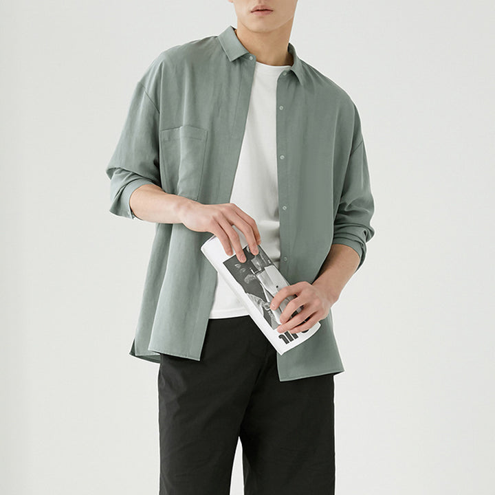 Herren Overshirt aus Baumwoll-Mix mit Brusttasche Echoarchiv