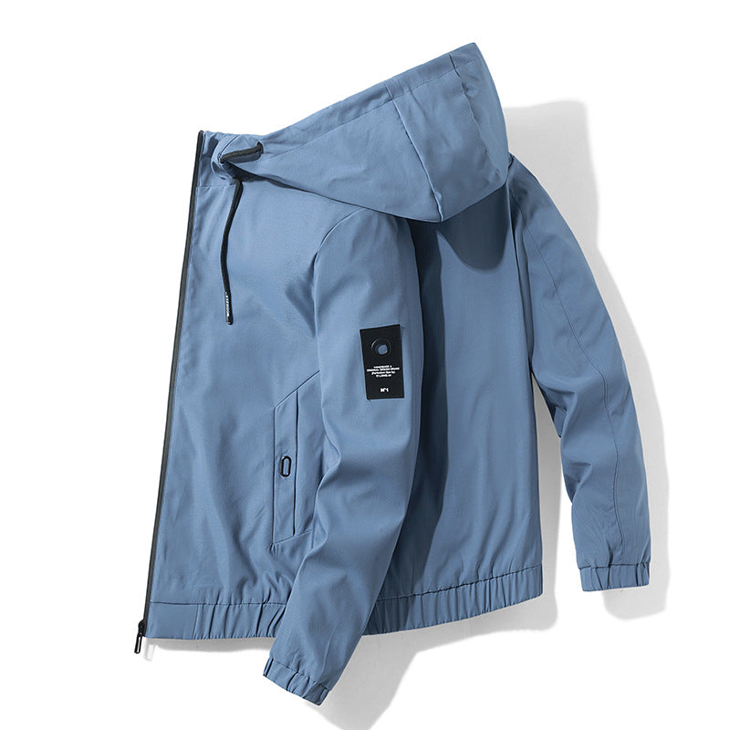 Herren wind- und wasserdichte Funktionsjacke mit verstellbarem Kapuzenkragen Echoarchiv