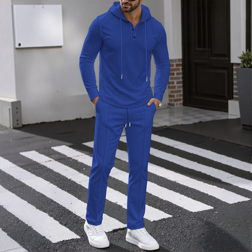 Herren Sportliches Zweiteiler Set mit atmungsaktivem Kapuzenoberteil und schlanker Jogginghose Echoarchiv