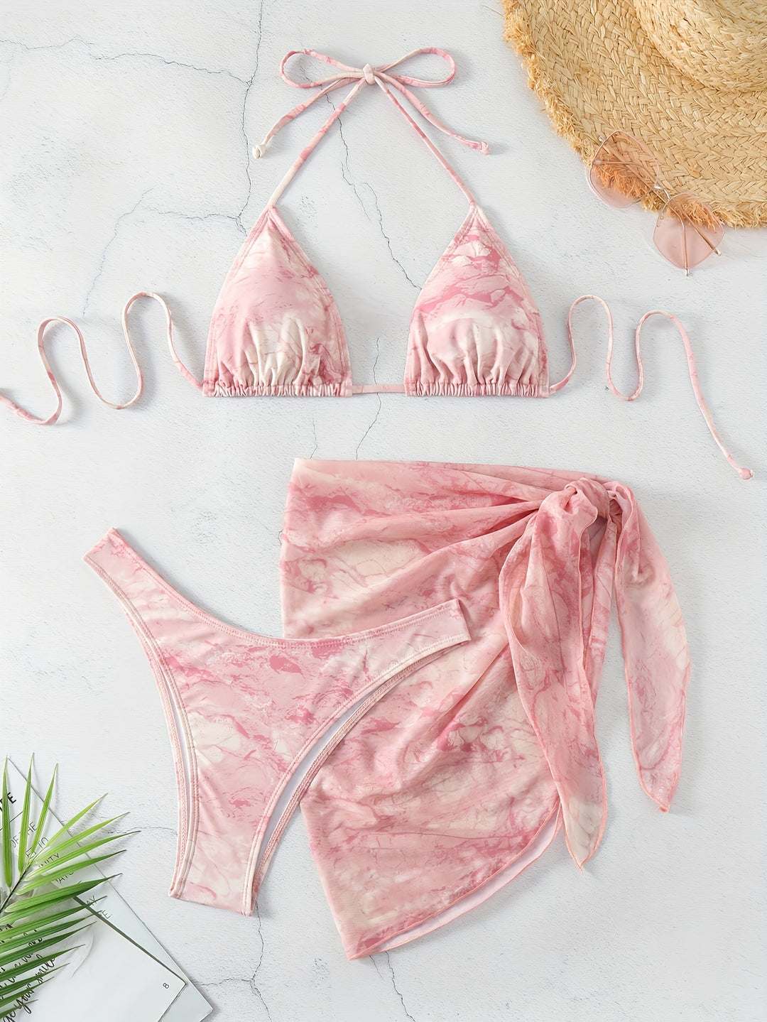 Damen Triangel-Bikini-Set mit elegantem Wickelsarong Echo Archiv