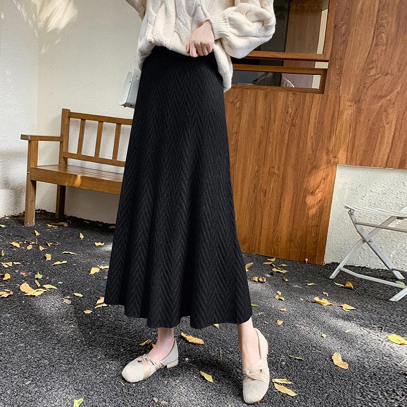 Damen Eleganter Strickrock mit strukturiertem Zopfmuster Echo Archiv