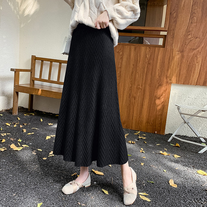 Damen Eleganter Strickrock mit strukturiertem Zopfmuster Echo Archiv