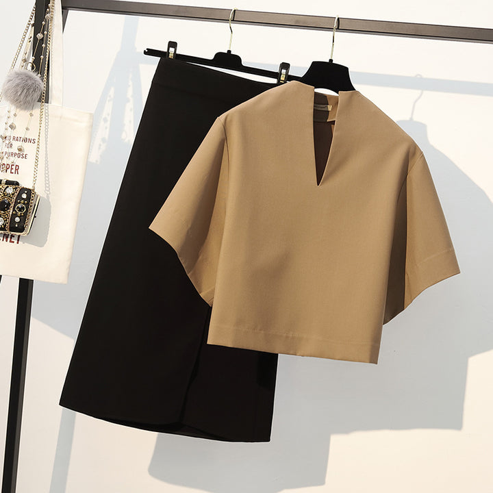 Damen Elegante Bluse mit V-Ausschnitt und weitem Schnitt Echoarchiv