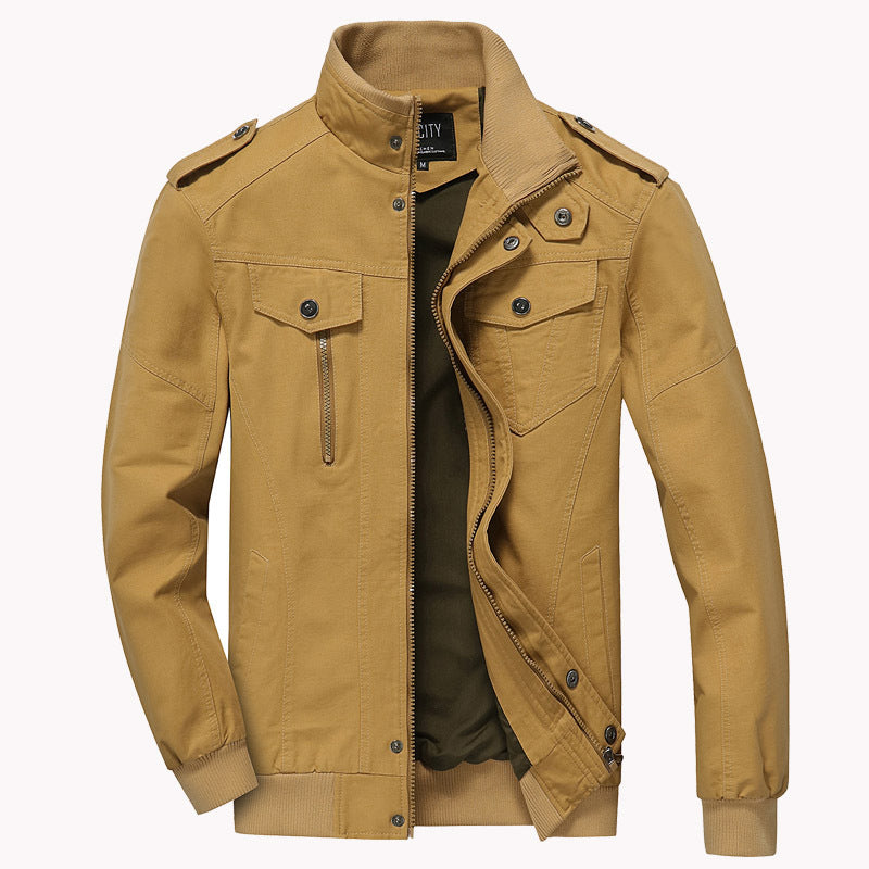 Herren nan robuste Fieldjacke aus Baumwoll-Canvas mit Stehkragen, Schulterklappen und verdecktem Reißverschluss Echo Archiv