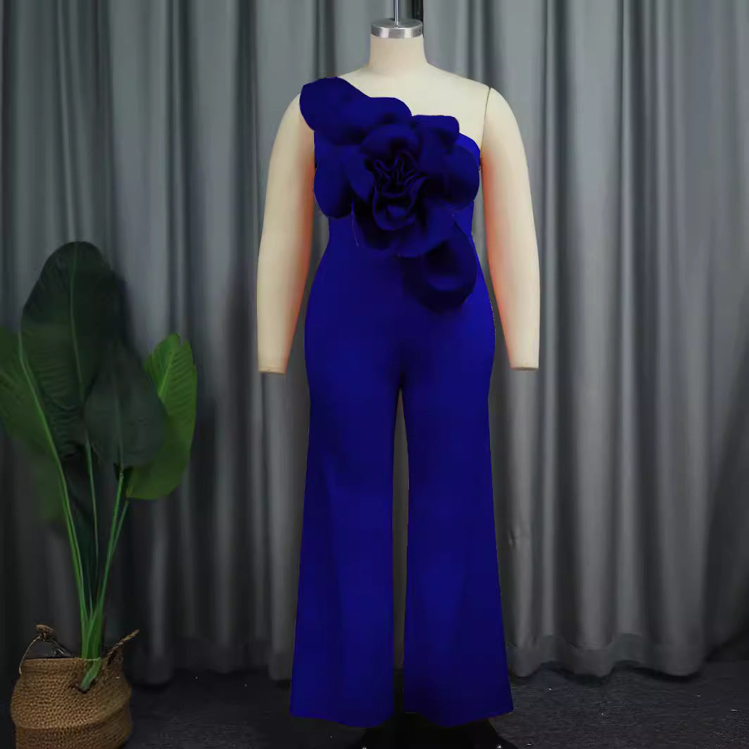 Damen eleganter Overall mit großem Blumenakzent Echo Archiv