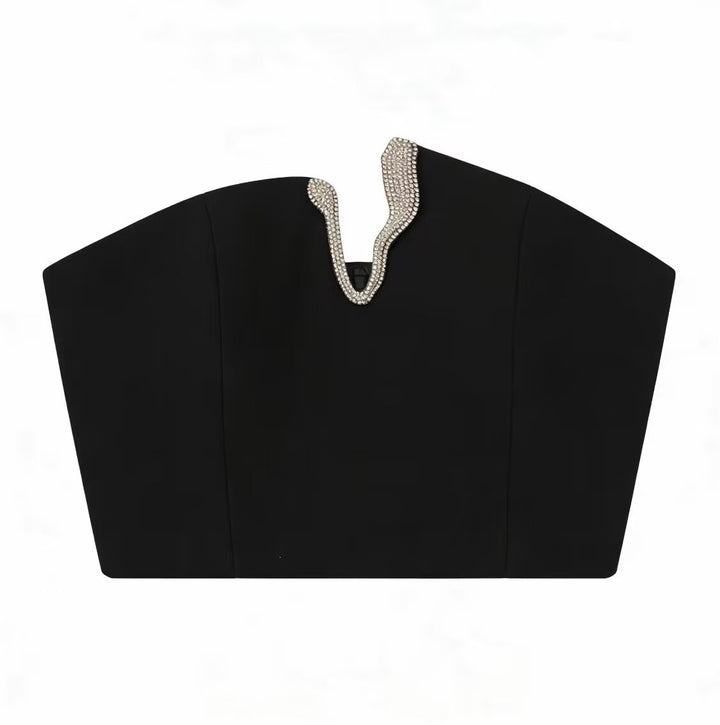 Damen Crop-Top und Mini-Rock Set mit dekorativem Detail Echo Archiv