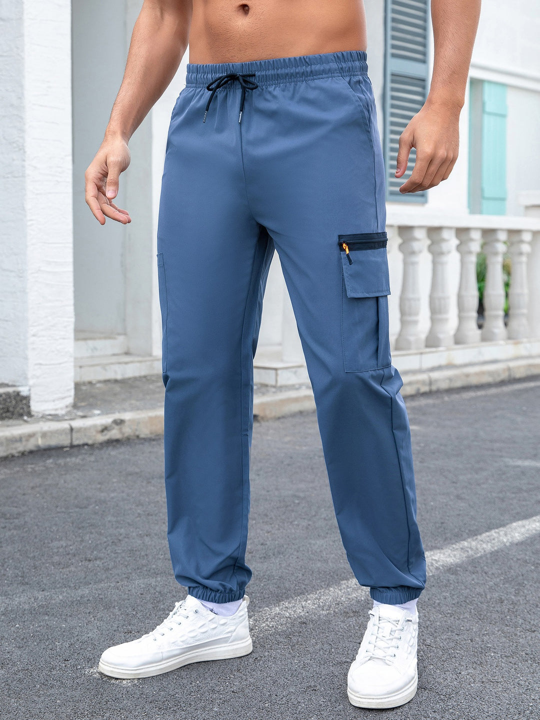 Herren Tech-Cargo-Jogginghose mit elastischem Tunnelzug, Reißverschluss‑Beintasche & eng anliegendem Fußbündchen Echo Archiv