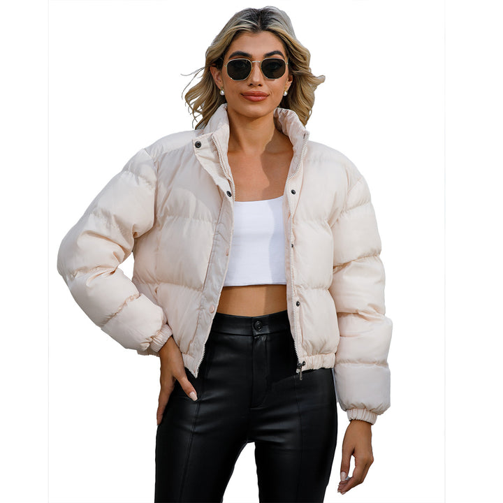 Damen nan kurze gesteppte Winterjacke mit Stehkragen und Kordelzug Echo Archiv