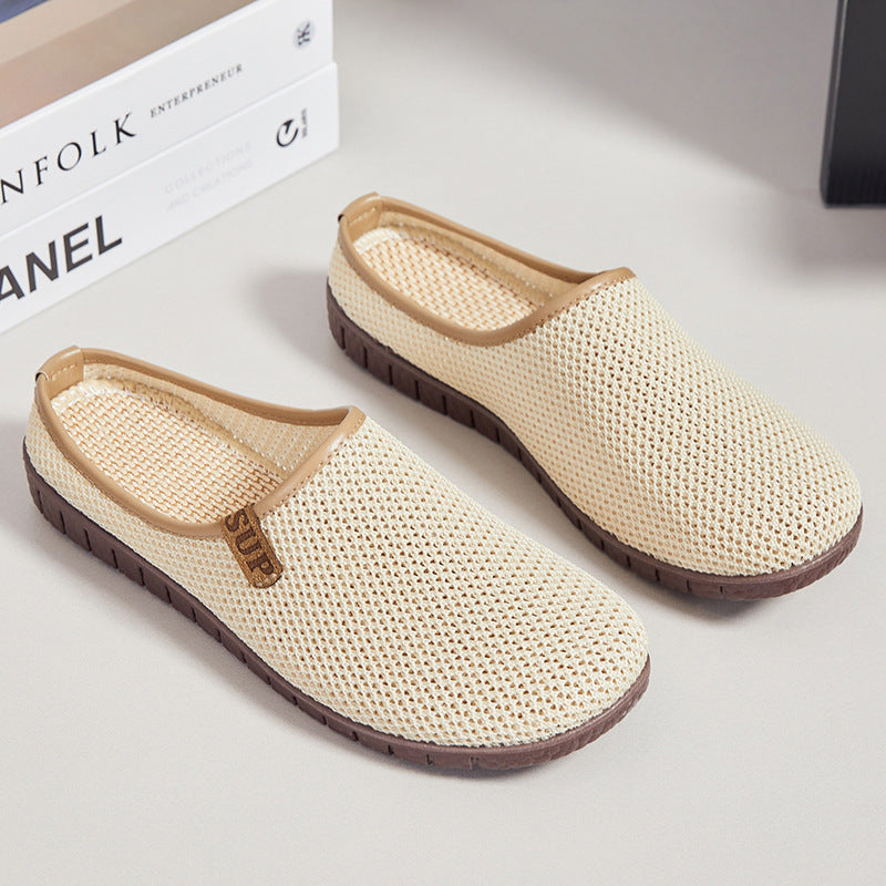 Damen nan atmungsaktiver gestrickter Slipper mit gewebtem Komfortfußbett und flexibler Profilsohle Echo Archiv