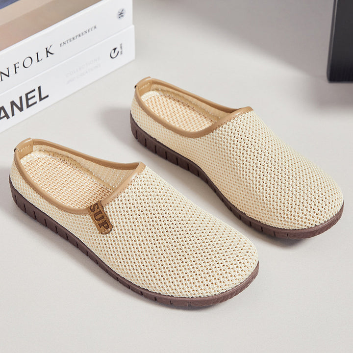 Damen nan atmungsaktiver gestrickter Slipper mit gewebtem Komfortfußbett und flexibler Profilsohle Echo Archiv