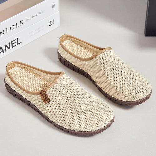 Damen nan atmungsaktiver gestrickter Slipper mit gewebtem Komfortfußbett und flexibler Profilsohle Echo Archiv
