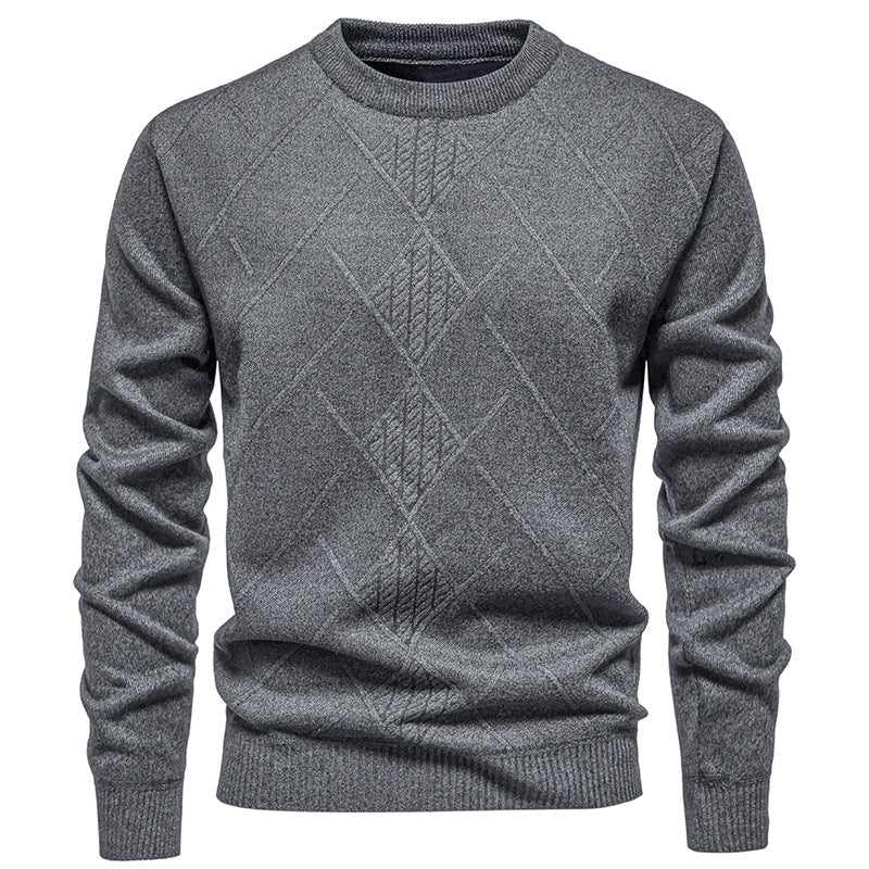 Herren Feinstrickpullover mit Rauten-Zopfmuster, Rundhalsausschnitt und gerippten Bündchen Echo Archiv