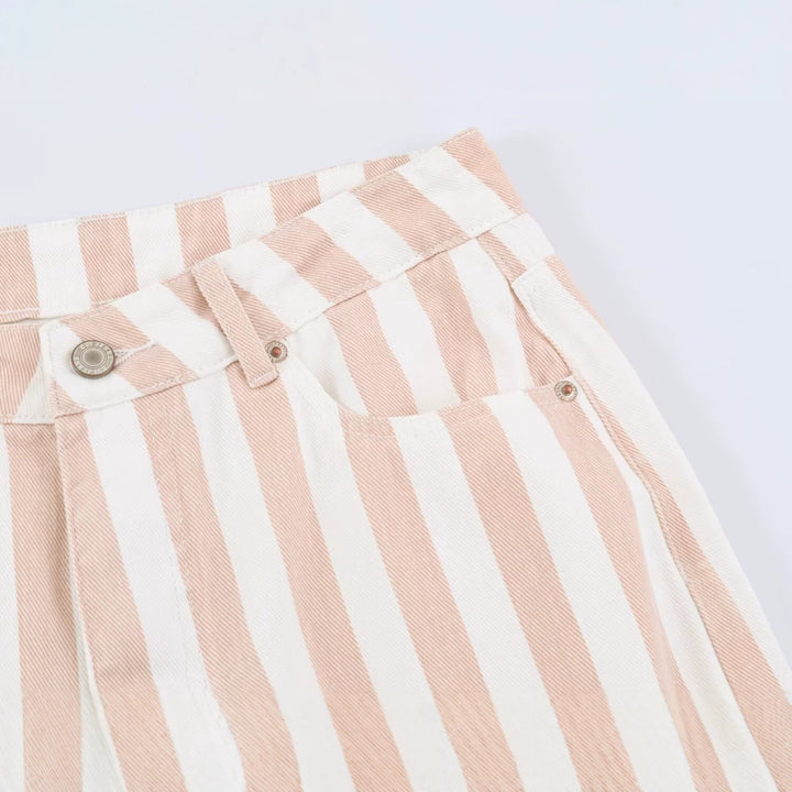 Damen Gestreifte High-Waist-Hose mit geradem Bein Echo Archiv