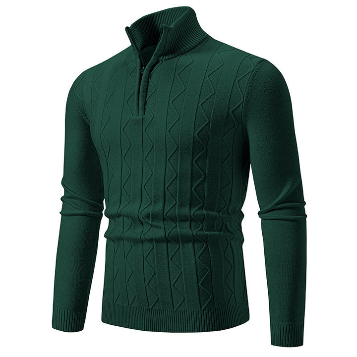 Herren eleganter Rollkragenpullover mit Zopfmuster und hohem Kragen Echoarchiv
