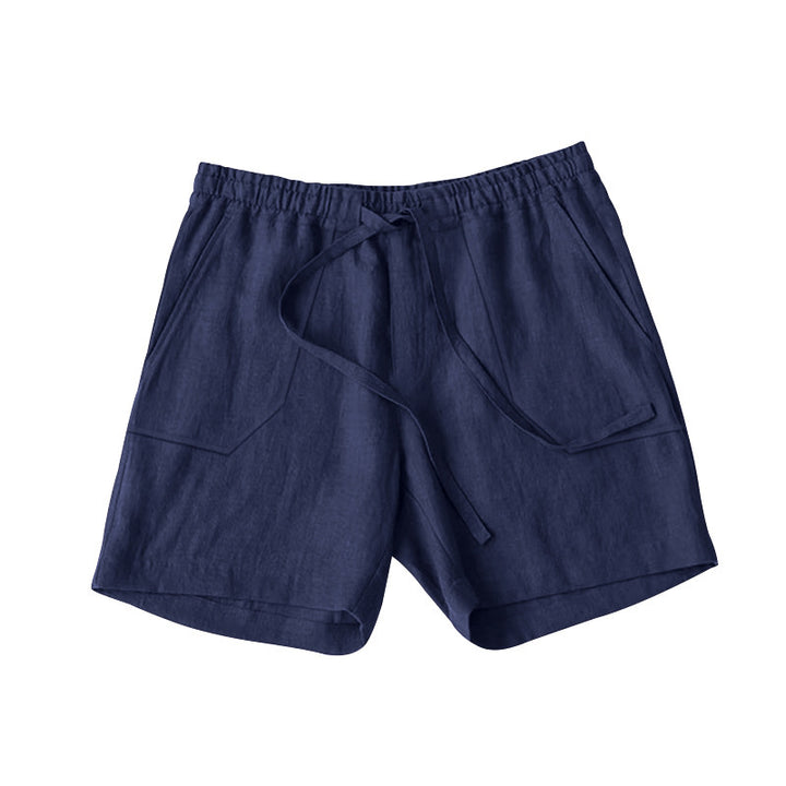 Herren bequeme Leinen-Shorts mit elastischem Bund und praktischen Taschen Echoarchiv