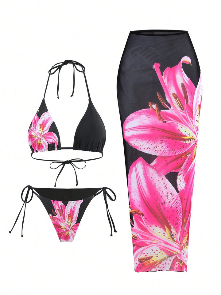 Damen Strand-Bikini-Set mit lässigem Maxi-Rock Echo Archiv