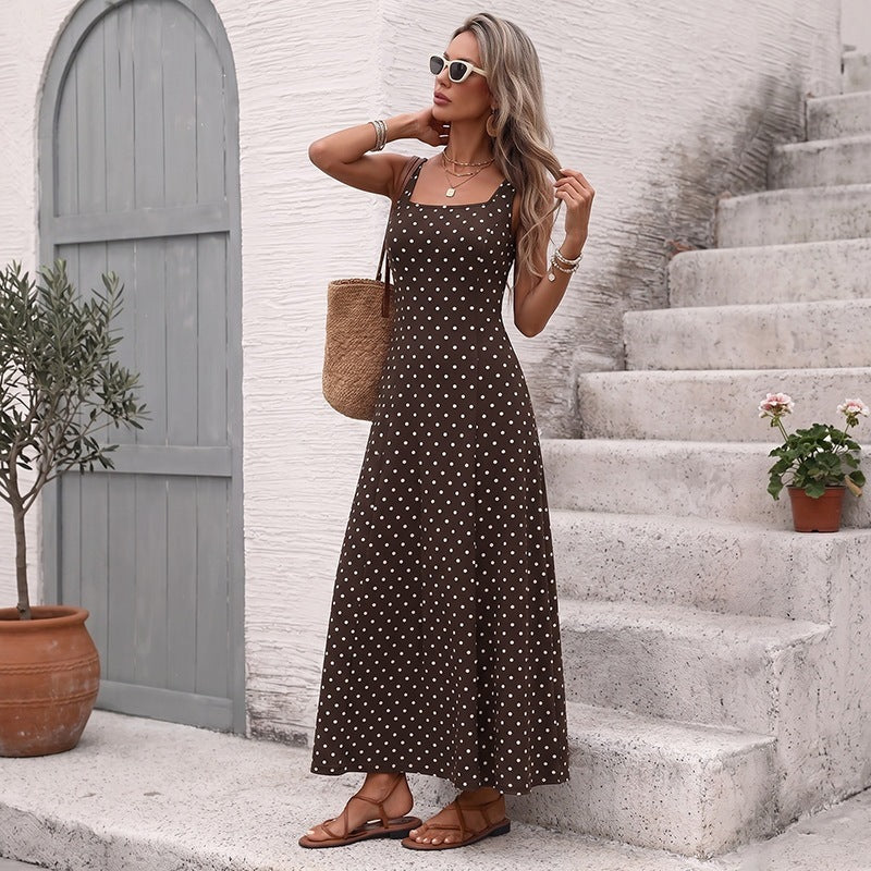 Damen Trendiges Maxikleid mit Punkten Echo Archiv
