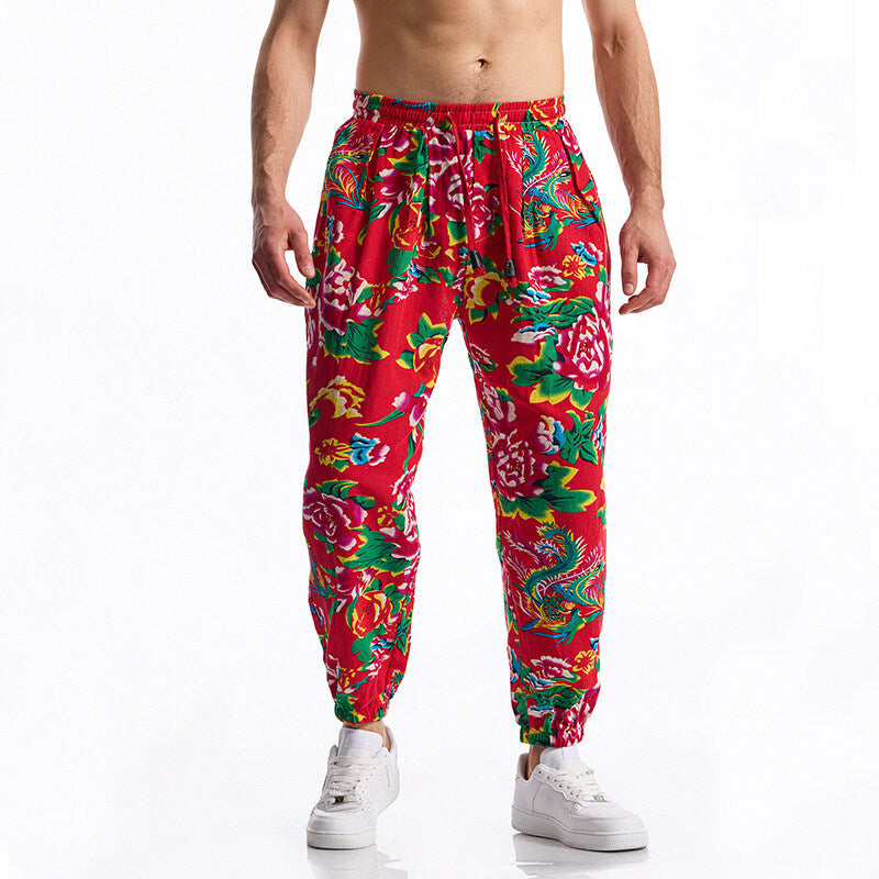 Herren Freizeithosen mit floralem Design Echoarchiv