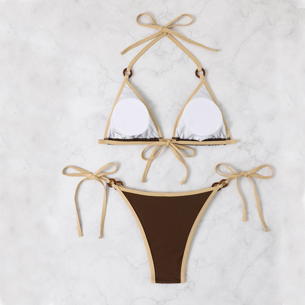 Damen Triangel-Bikini mit verstellbaren Trägern und Ringdetails Echo Archiv