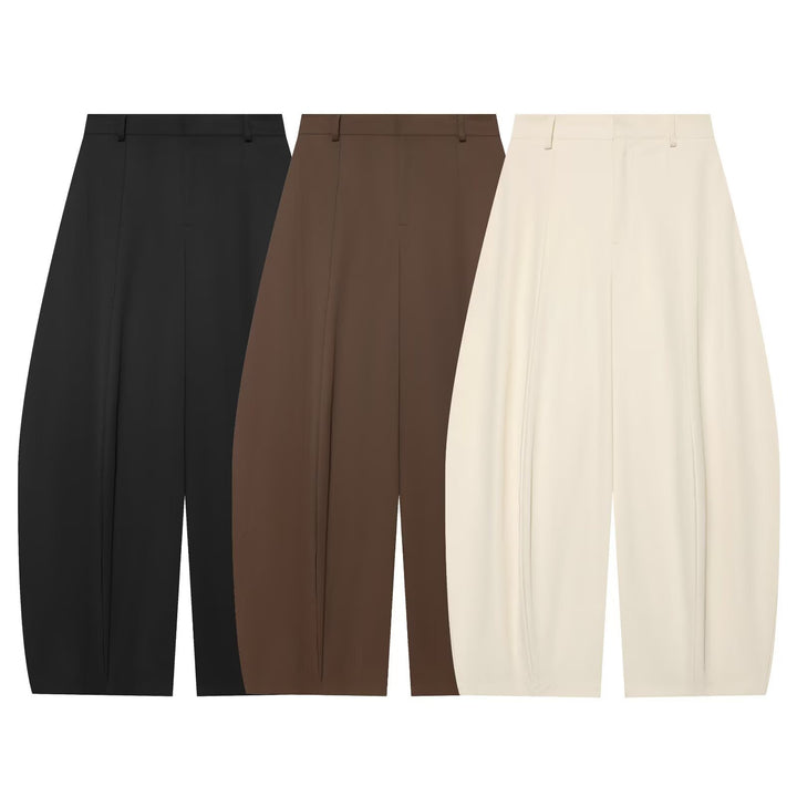 Damen Hochtaillierte weite Stoffhose mit Bügelfalte Echo Archiv