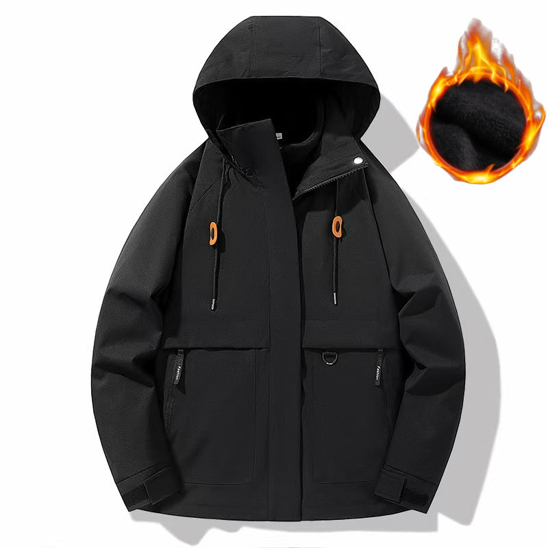 Herren Wattierte Softshell-Funktionsjacke mit Kapuze, Fleece-Innenfutter & verdecktem Reißverschluss Echo Archiv