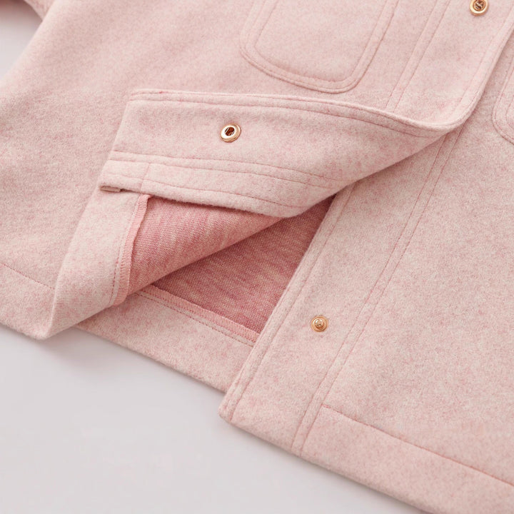 Damen Cropped Wollmix‑Jacke im Boxy‑Schnitt mit Rundhalsausschnitt und Zierdruckknöpfen Echoarchiv