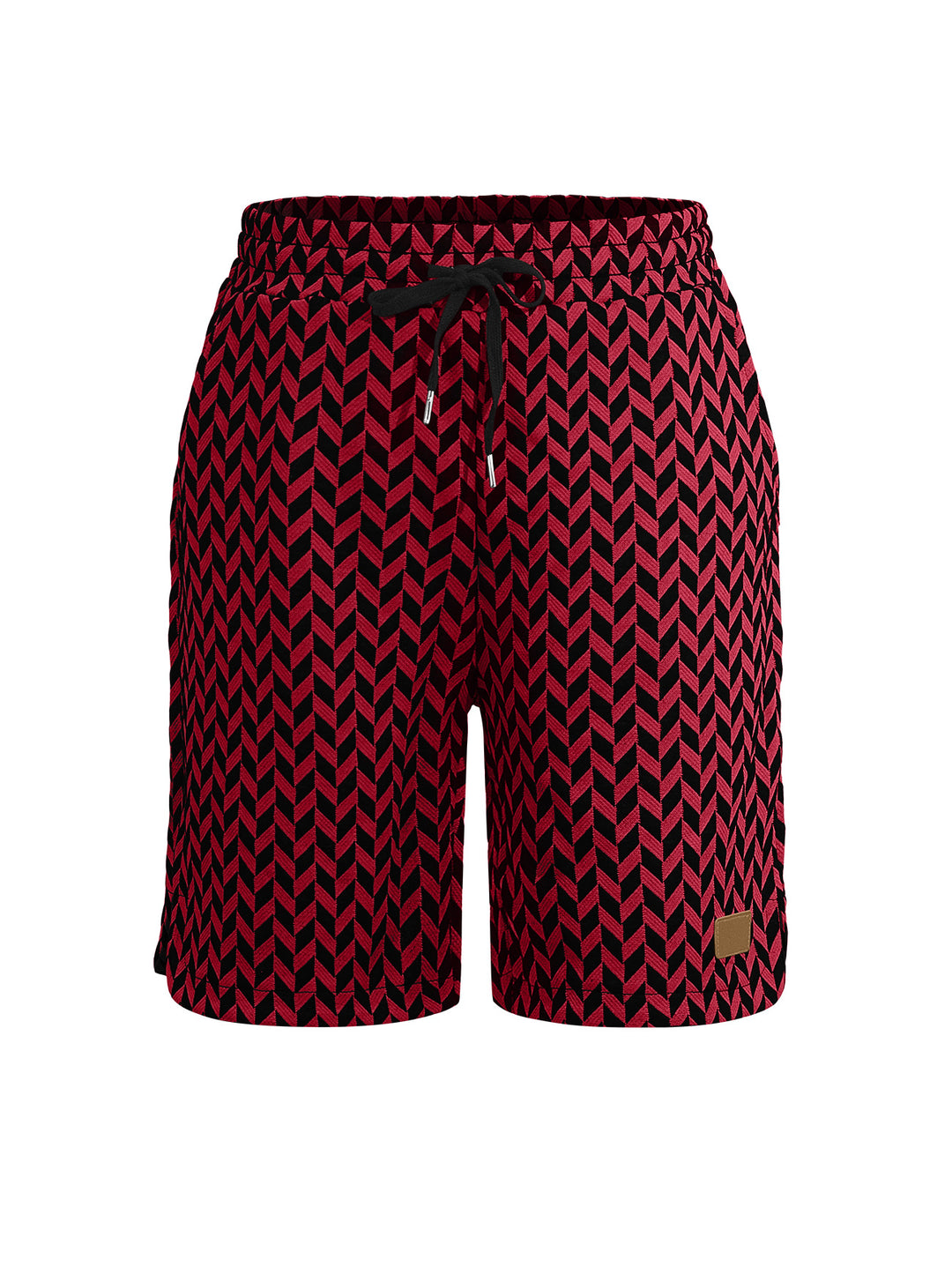Damen nan Jacquard-Shorts mit elastischem Komfortbund, Tunnelzug und Fischgrätmuster Echo Archiv