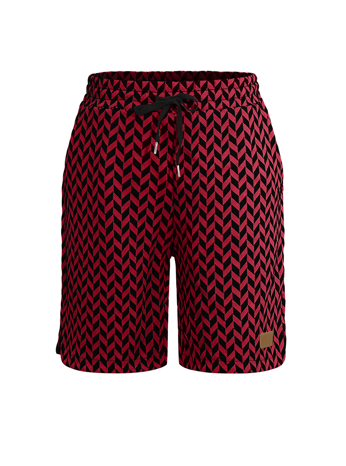 Damen Jacquard-Shorts mit elastischem Komfortbund, Tunnelzug und Fischgrätmuster – Avélisse
