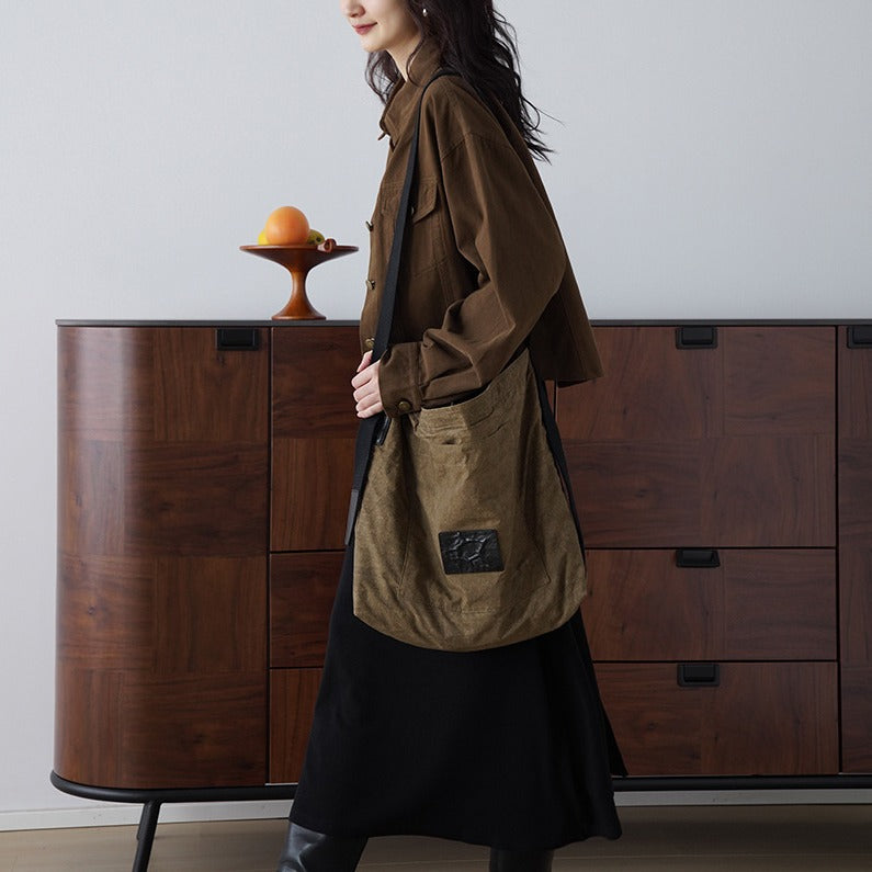 Damen Modische Oversized-Jacke mit Knöpfen und praktischen Taschen Echoarchiv