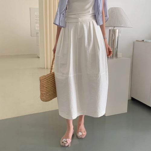 Damen Eleganter Midirock mit Falten Echo Archiv