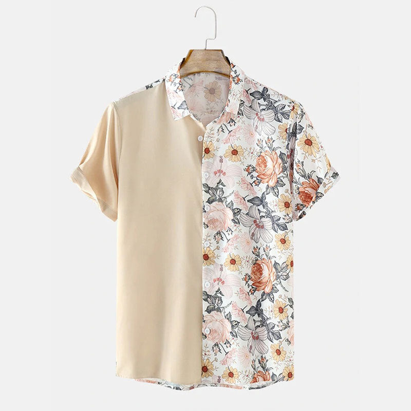 Herren Florales Kurzarmhemd Echoarchiv