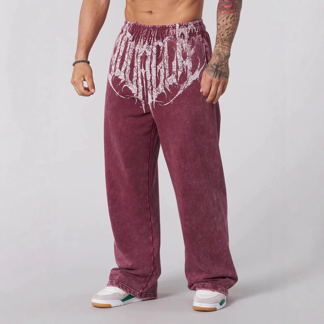Herren weiche gewaschene Jogginghose mit weitem Schnitt und elastischem Bund – Sorevano