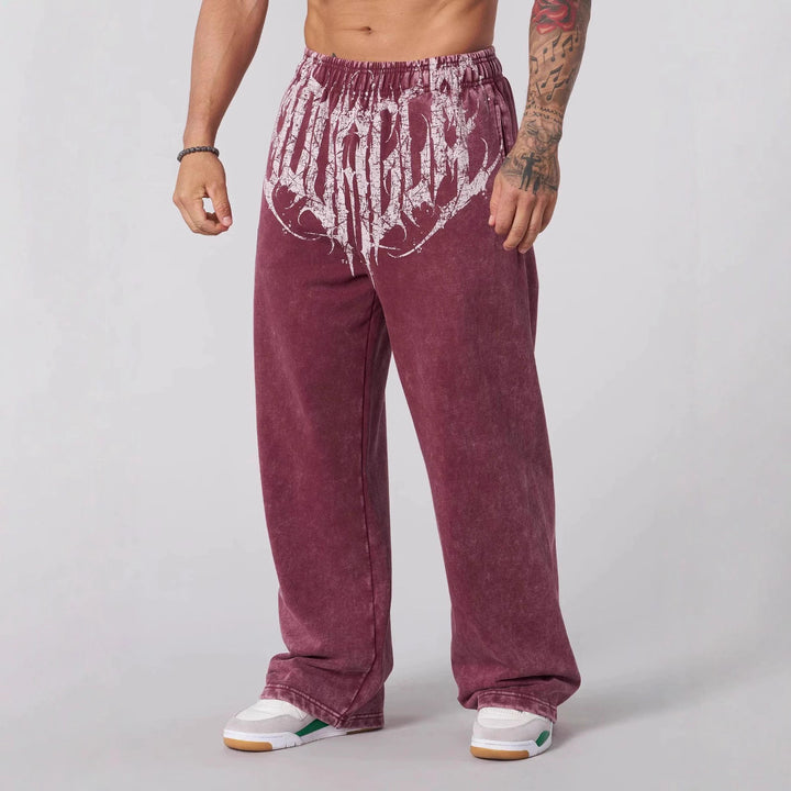 Herren nan weiche gewaschene Jogginghose mit weitem Schnitt und elastischem Bund Echo Archiv