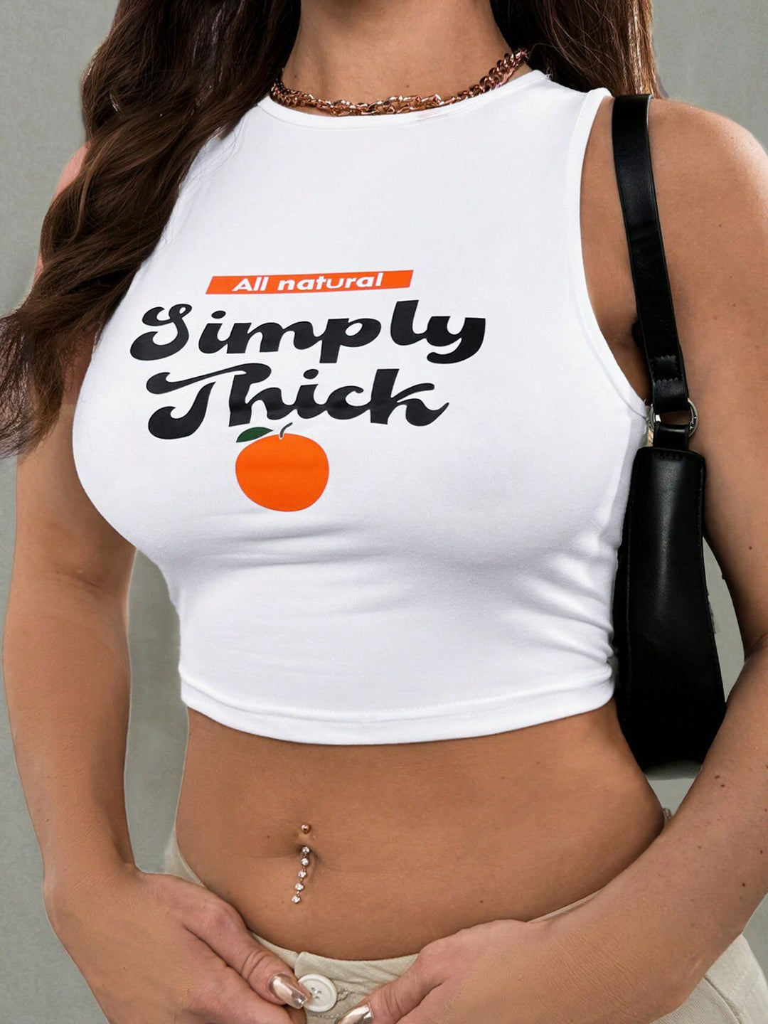 Damen Crop-Top mit mutigem Statement-Druck Echo Archiv