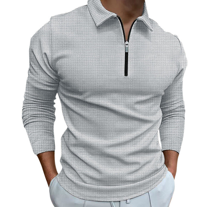 Herren Polo-Shirt mit Reißverschluss und strukturiertem Design Echoarchiv