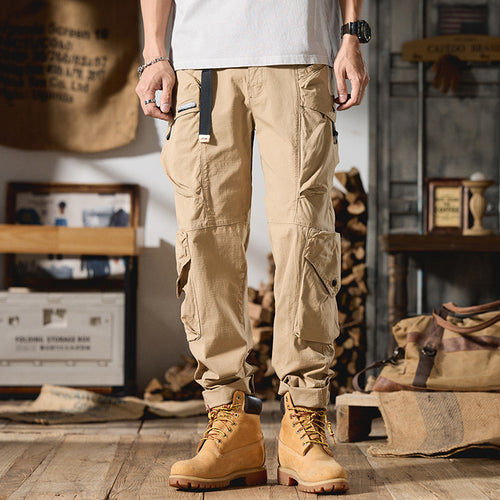 Herren Cargo-Hose im Utility-Stil mit verstärkten Knien und verstellbarem Saum Echo Archiv