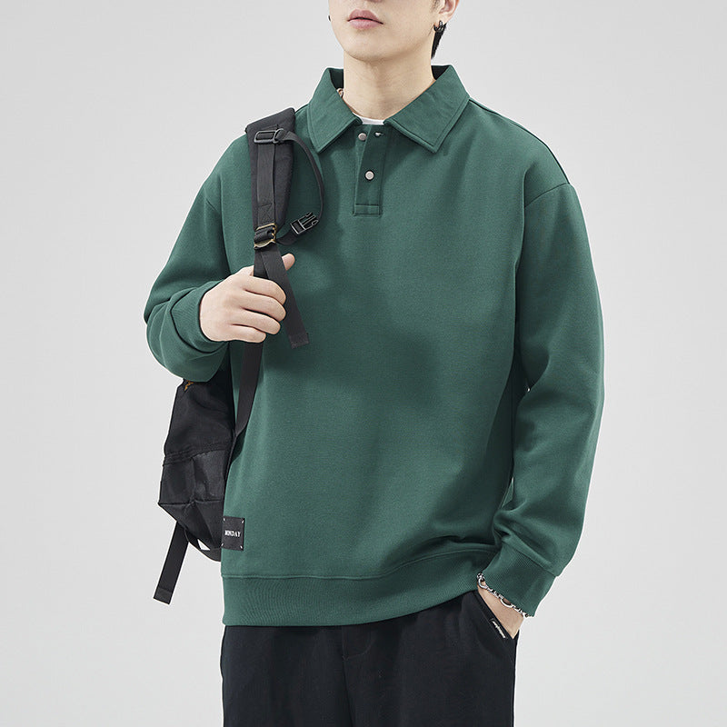 Herren lässiger Sweater mit Polokragen und hochwertigen Materialien Echoarchiv
