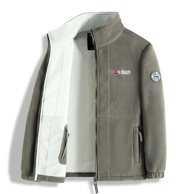 Herren Fleecejacke mit hohem Kragen Echo Archiv