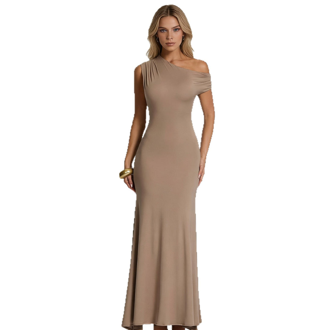 Damen Elegantes One-Shoulder Maxikleid mit schwingendem Saum Echo Archiv