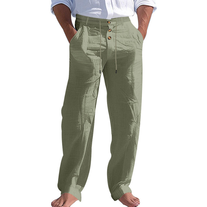Herren bequeme Strandhose mit elastischem Bund und Knopfverschluss Echoarchiv