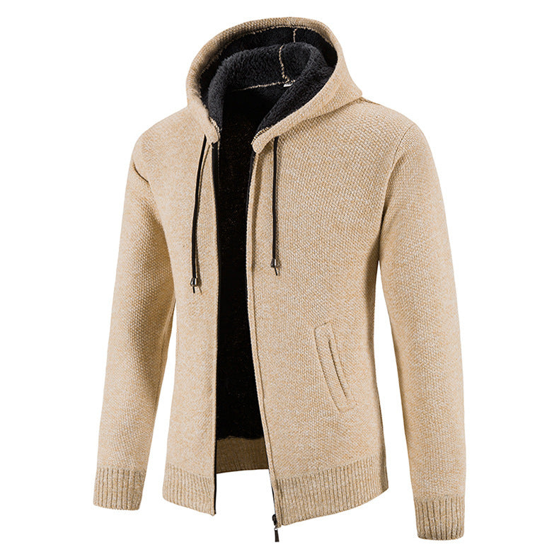 Herren Strickjacke mit moderner Kapuze und strukturiertem Design Echoarchiv