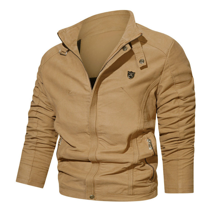 Herren Wildleder-Optik Zip-Blouson im Worker-Cut mit Stehkragen Echoarchiv