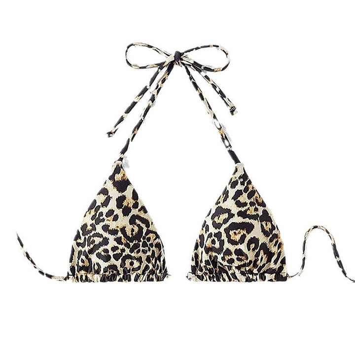 Damen Triangel-Bikini mit modischem Leopardenmuster und verstellbaren Trägern Echo Archiv