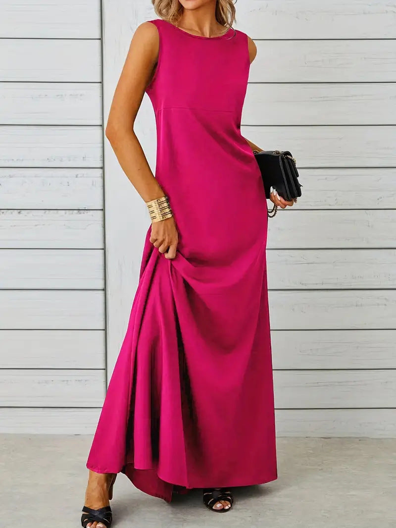 Damen elegantes Maxikleid mit schwingendem Saum und klassischem Schnitt Echo Archiv