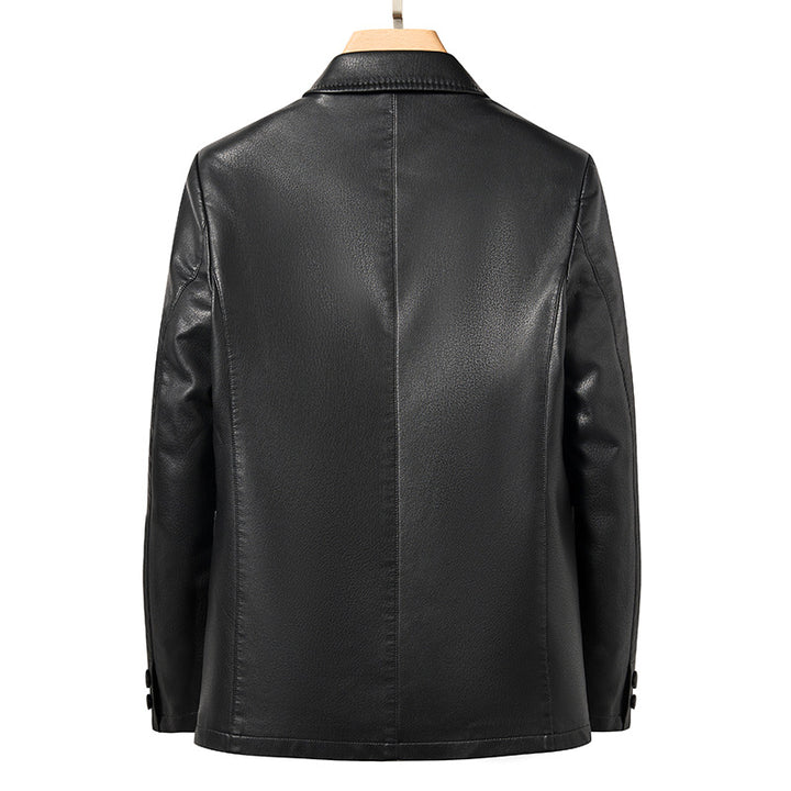 Herren eleganter Kunstlederblazer mit modernem Schnitt Echoarchiv
