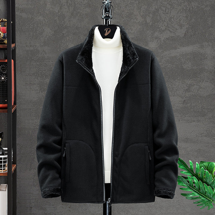 Damen Kuschelige Fleecejacke mit Teddyfutter, Stehkragen und Zwei Reißverschlusstaschen Echo Archiv